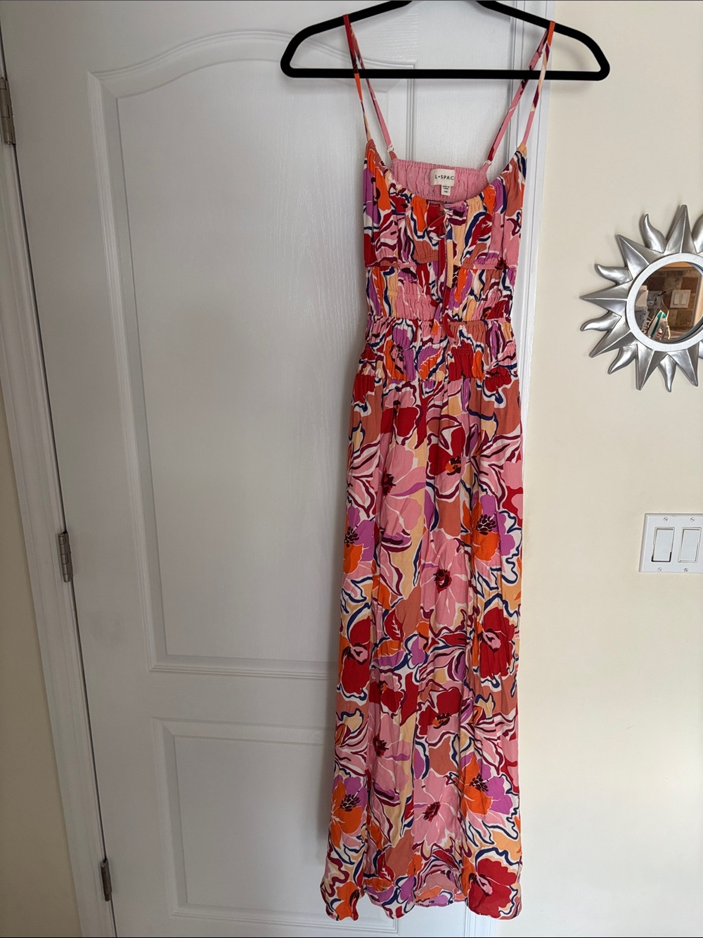 REVOLVE/L SPACE Pink Orange Flowers Maxi Dress-M
